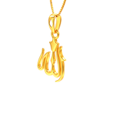 22k Yellow Gold Allah Religious Small Pendants with gold weight of 1.89g